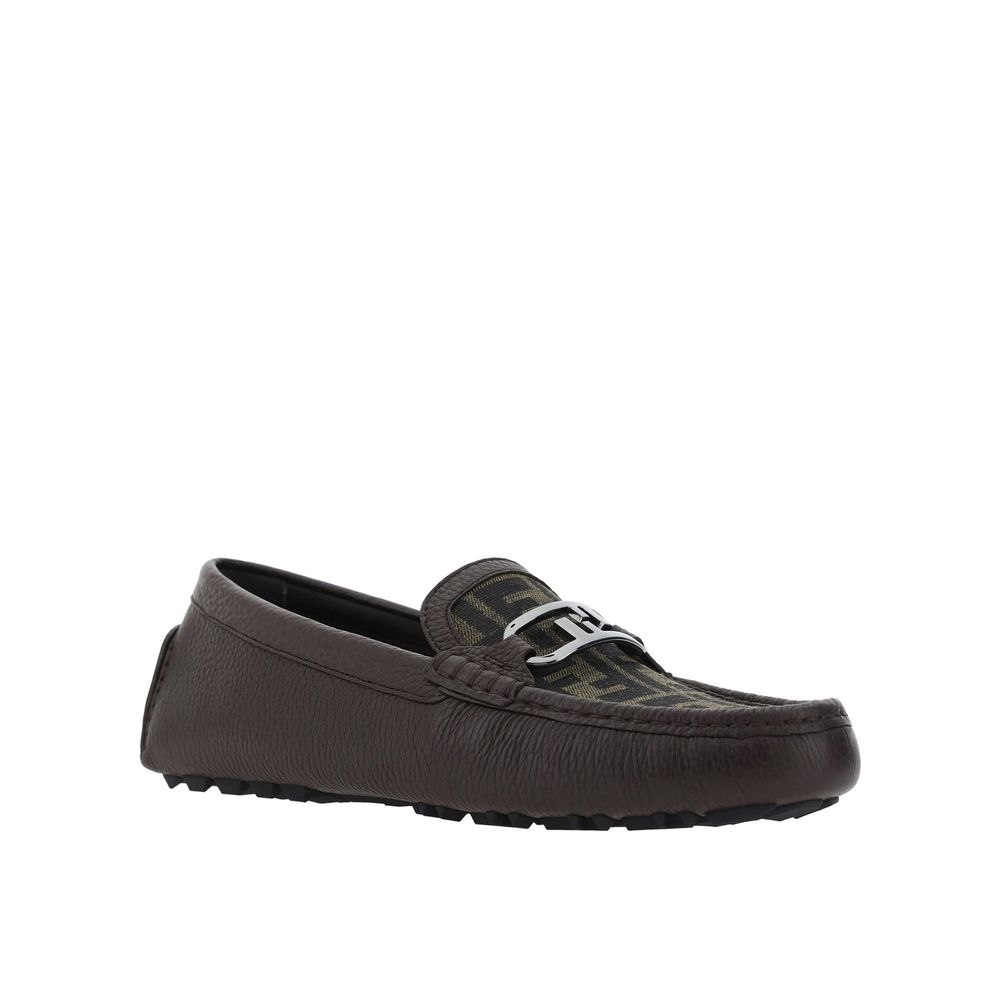 Loafers en cuir Monogram marron