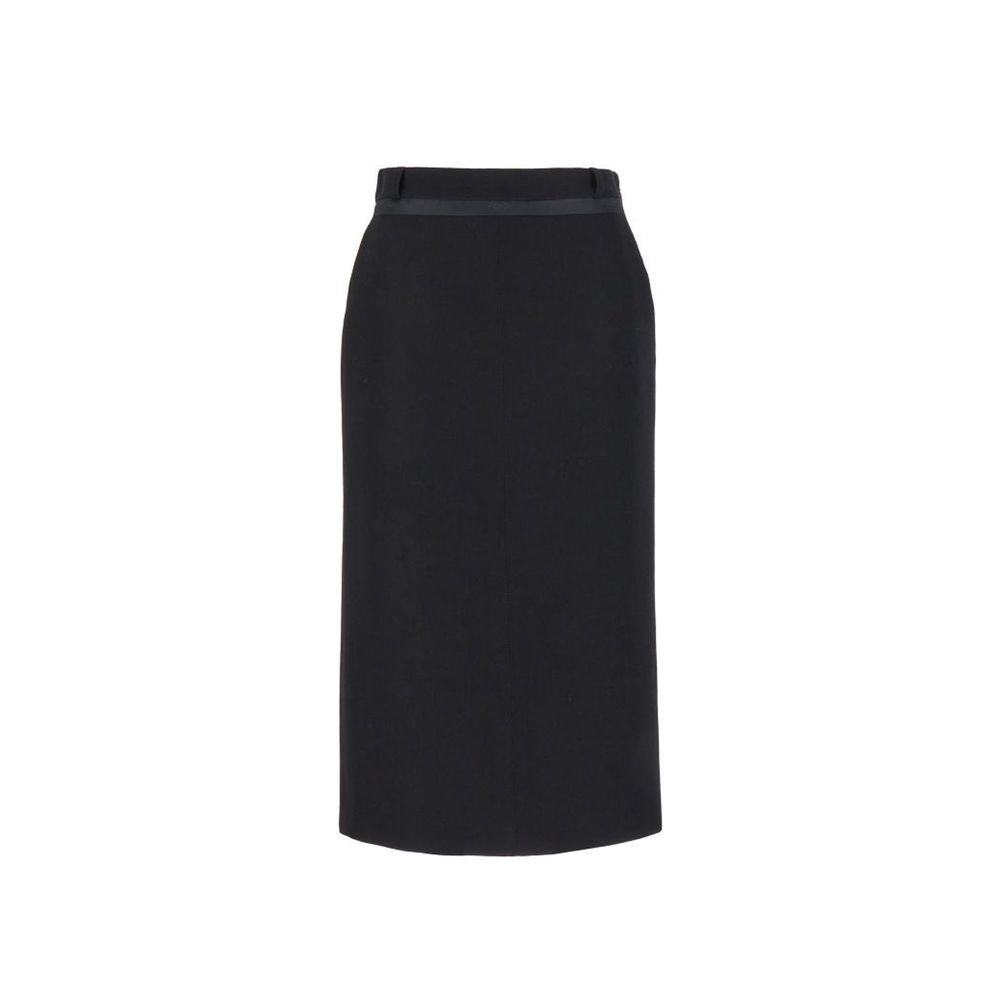Jupe Virgin Wool Grain De Poud grise