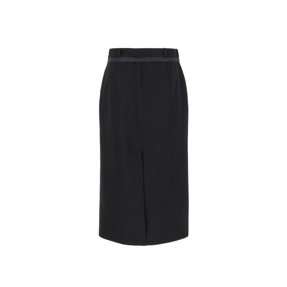 Jupe Virgin Wool Grain De Poud grise
