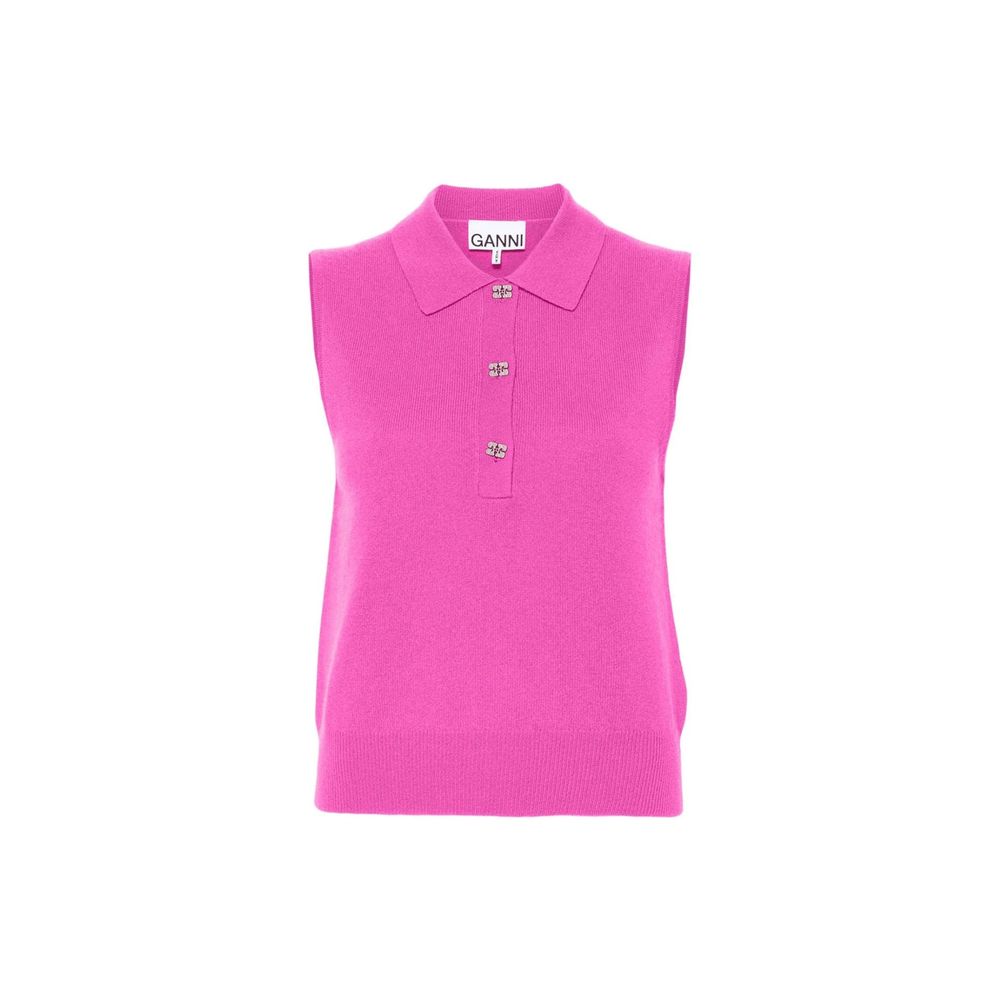 Polo femme en laine et cachemire beige
