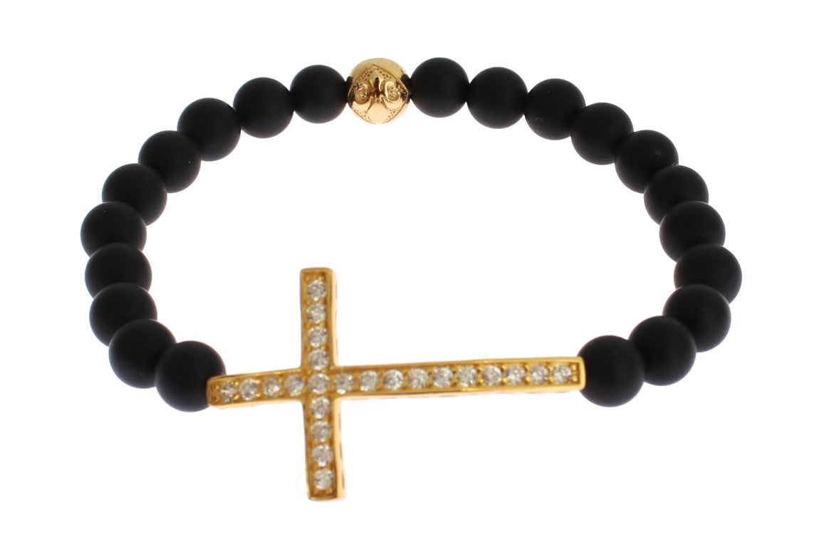 Bracelet Nialaya Matte Onyx doré