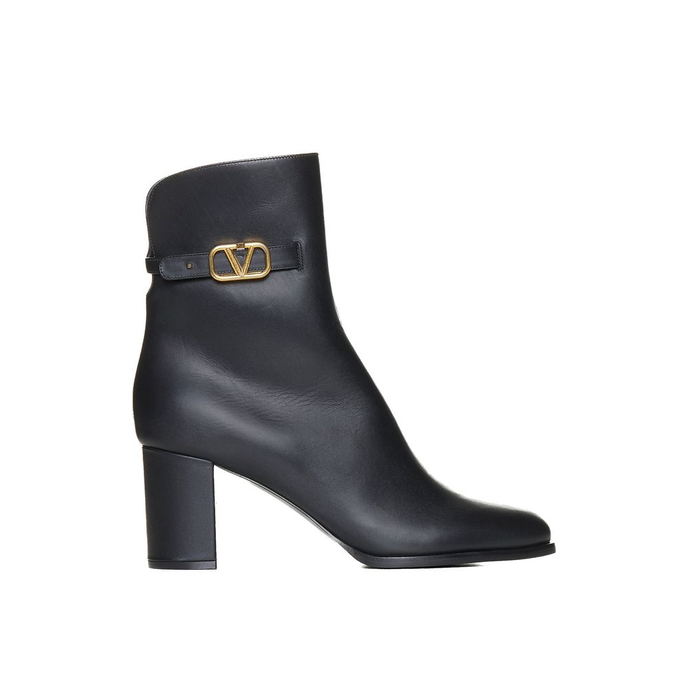 Bottines VLogo Signature en cuir noires