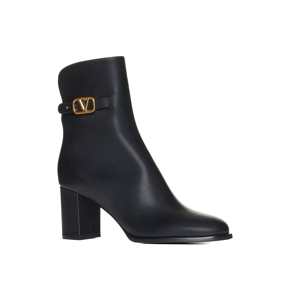 Bottines VLogo Signature en cuir noires