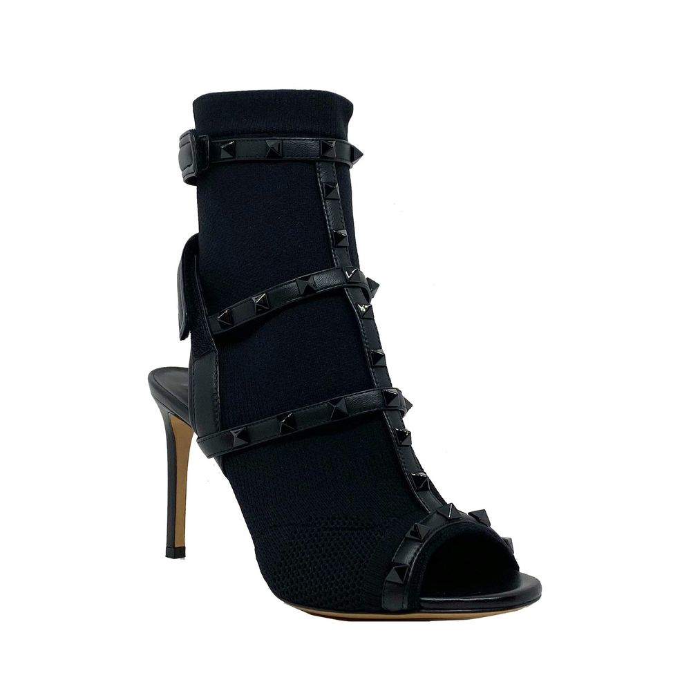 Sandales Valentino Rockstud cuir noires