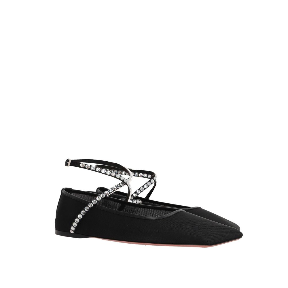 Féminines ballerines Amina Muaddi cristaux noirs