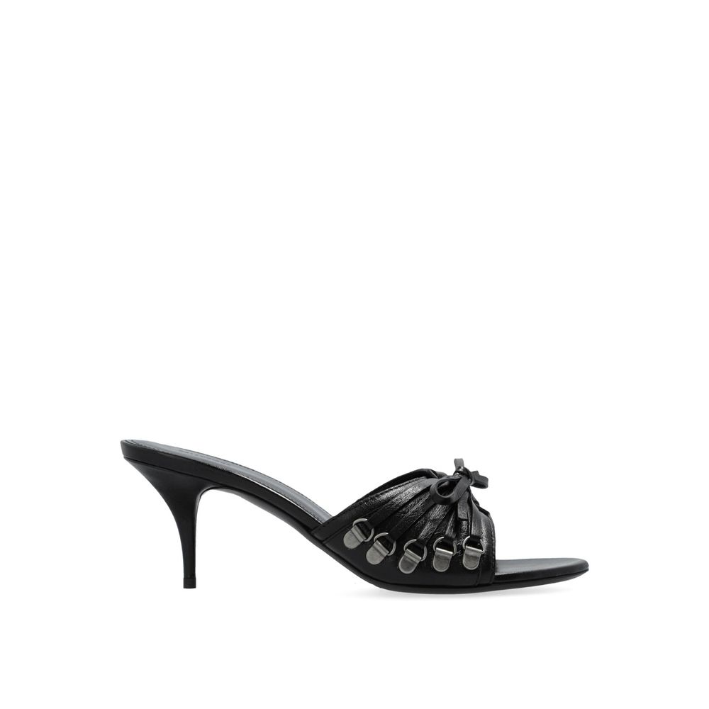 Sandales Cagole 70 cuir noires