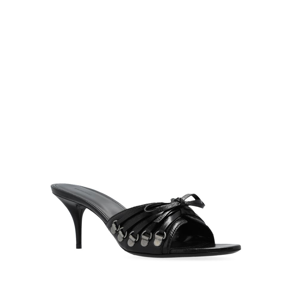 Sandales Cagole 70 cuir noires