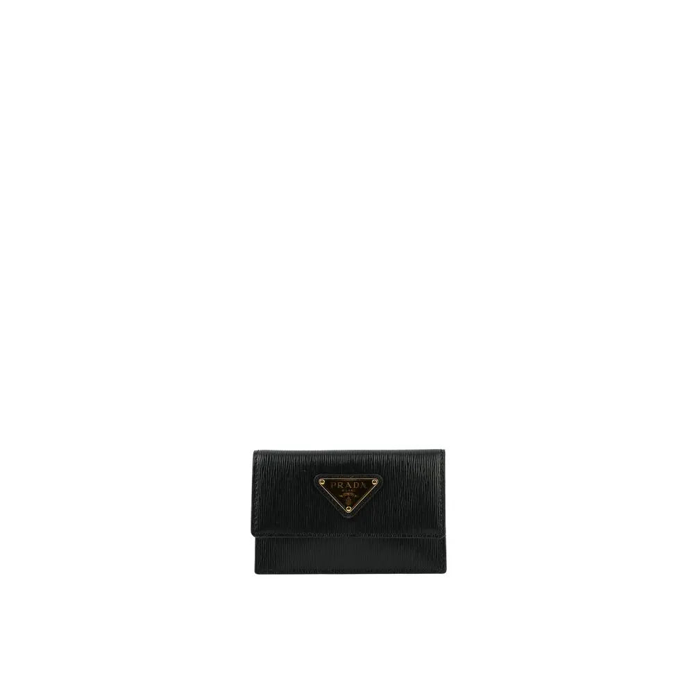 Porte-cartes Femme en cuir beige Prada