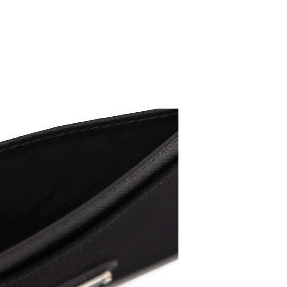 Porte-cartes en cuir noir Prada
