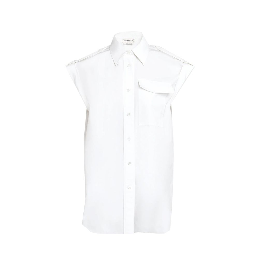 Chemise sans manches Alexander McQueen blanche