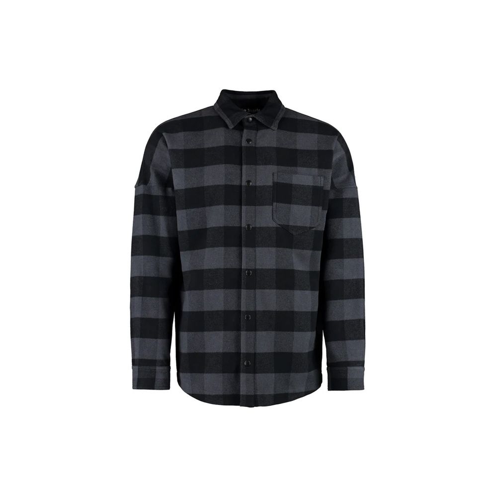Chemise overshirt Logo à carreaux bleue