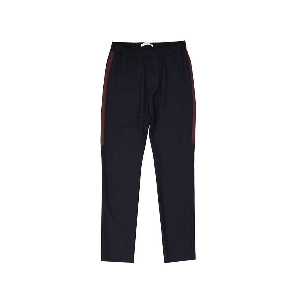 Pantalons en laine Striped Side Panel noirs