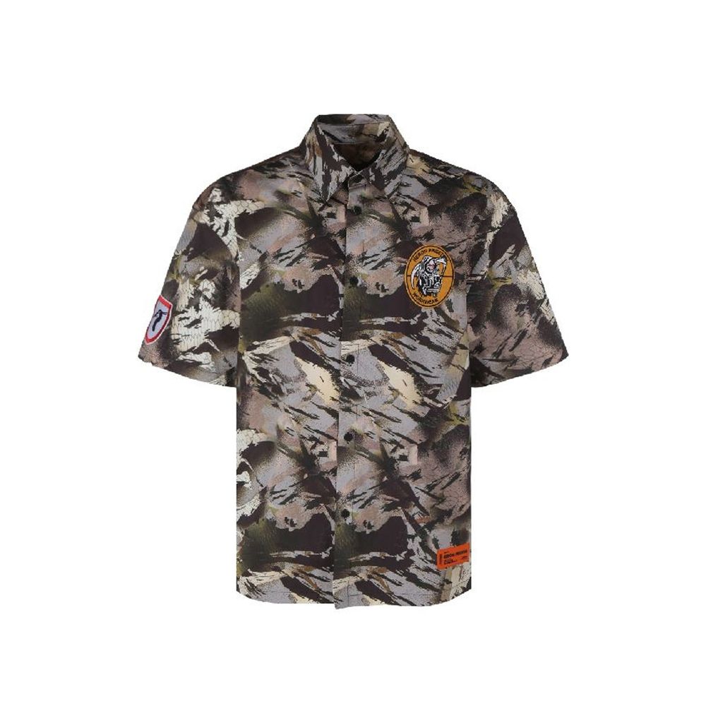 Chemise camouflage homme vert