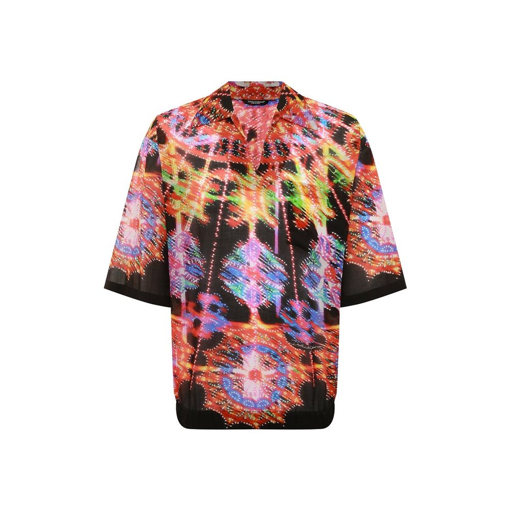Chemise imprimée Made in Italy transparente
