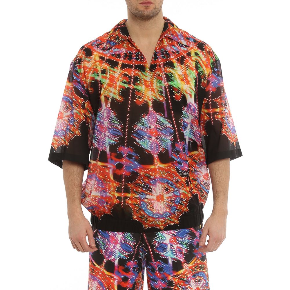 Chemise imprimée Made in Italy transparente