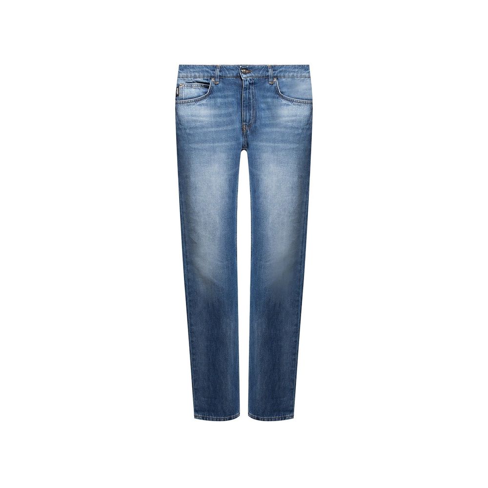 Jeans logo en denim bleus