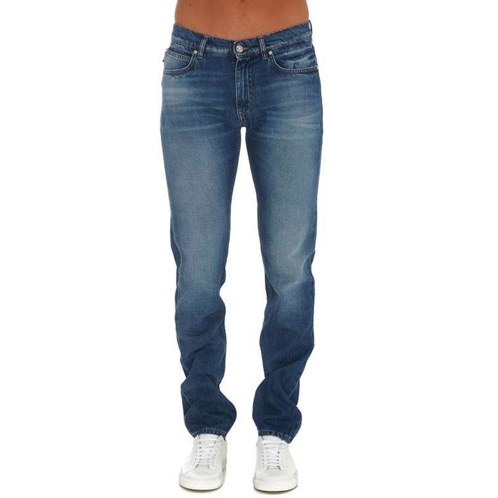 Jeans logo en denim bleus