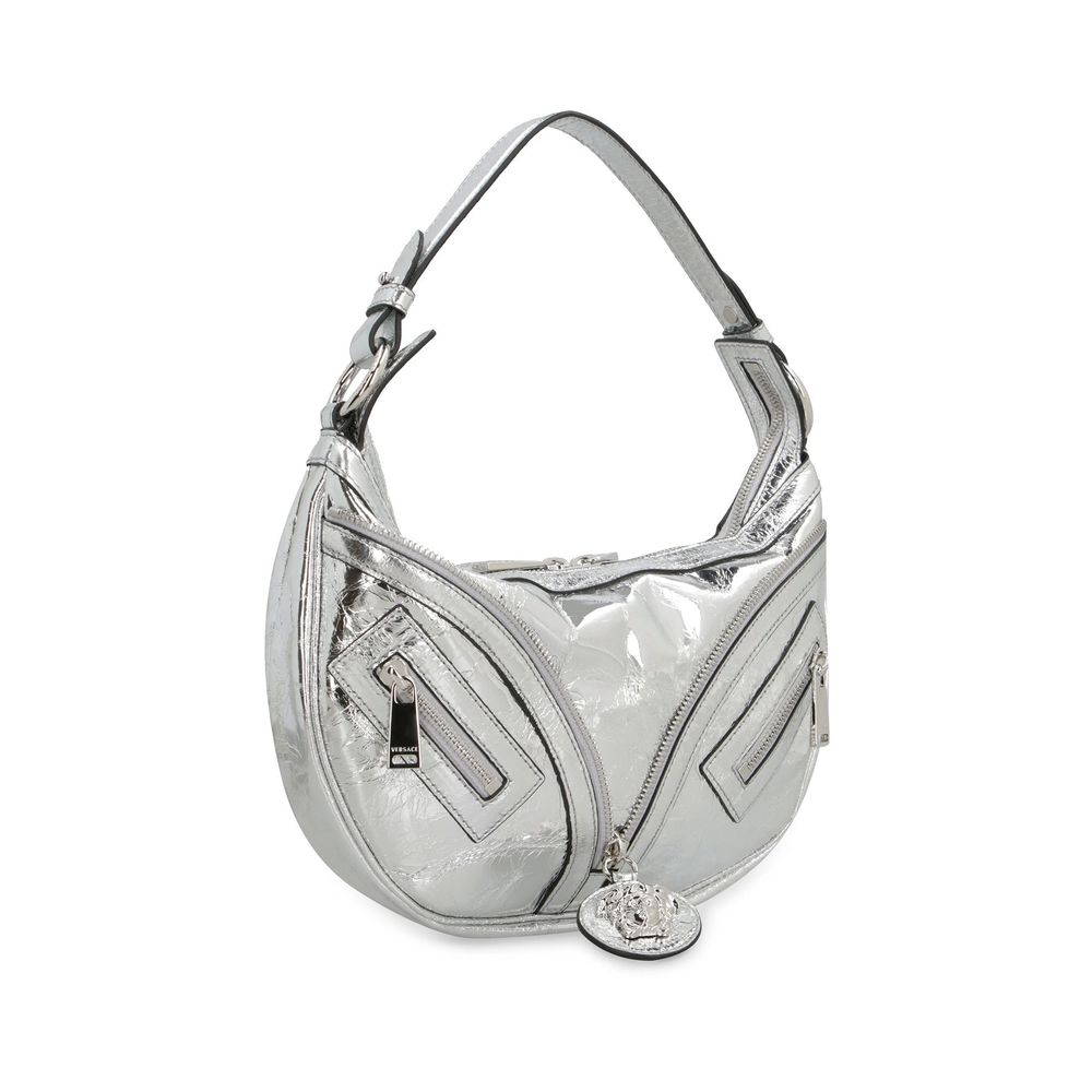 Sac hobo Versace Repeat en cuir métallisé
