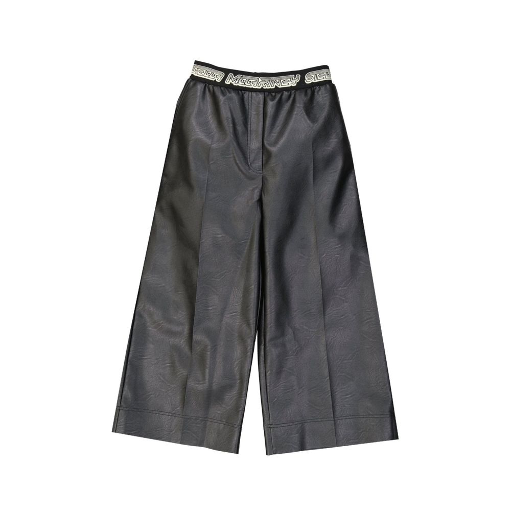 Pantalons en cuir Miu Miu noirs