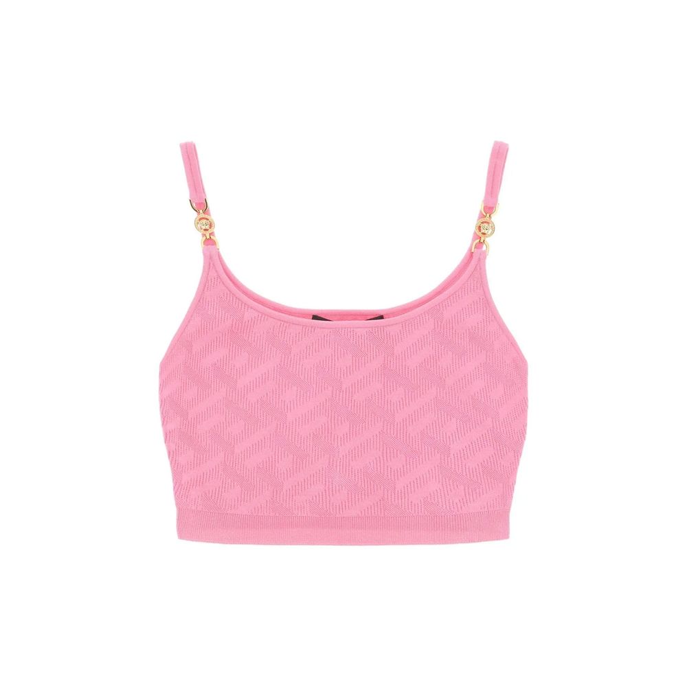 Top La Greca cropped doré