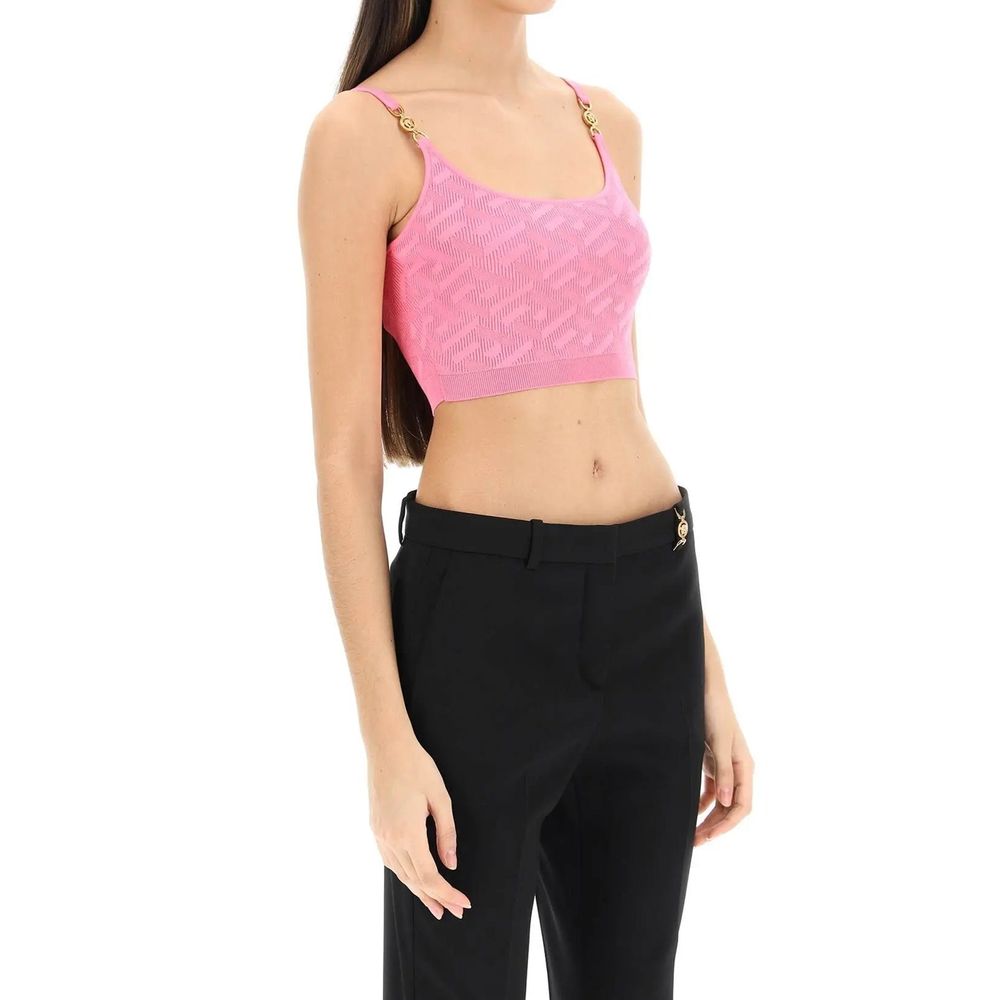 Top La Greca cropped doré