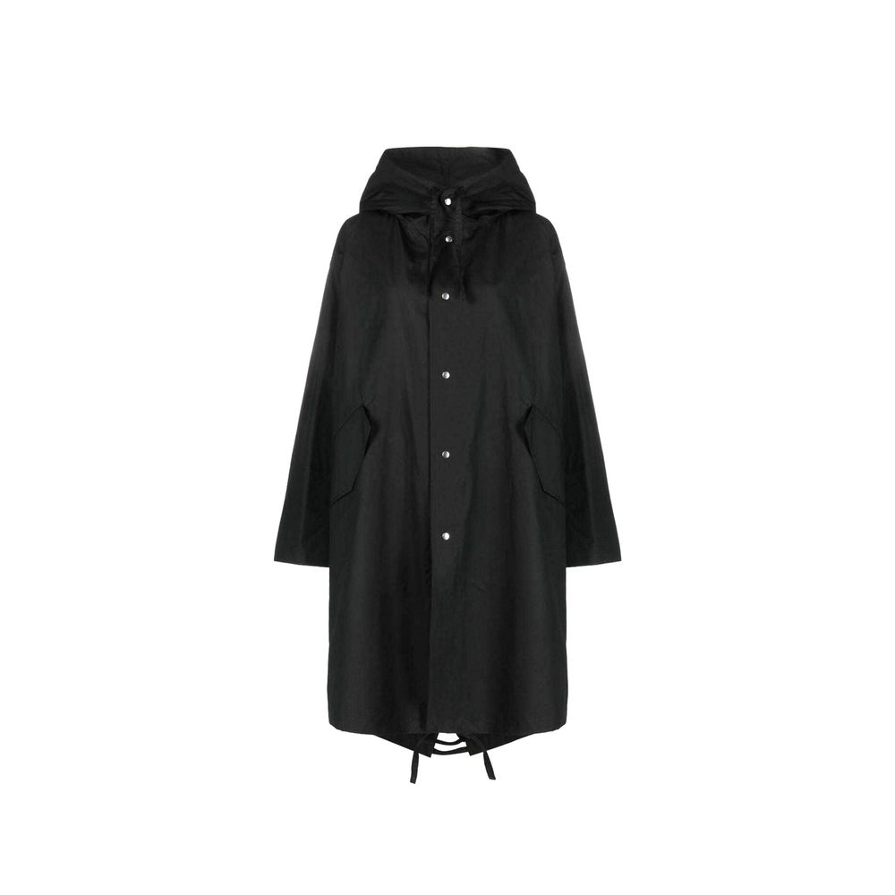 Parka Made in Italy à capuche déperlant noire