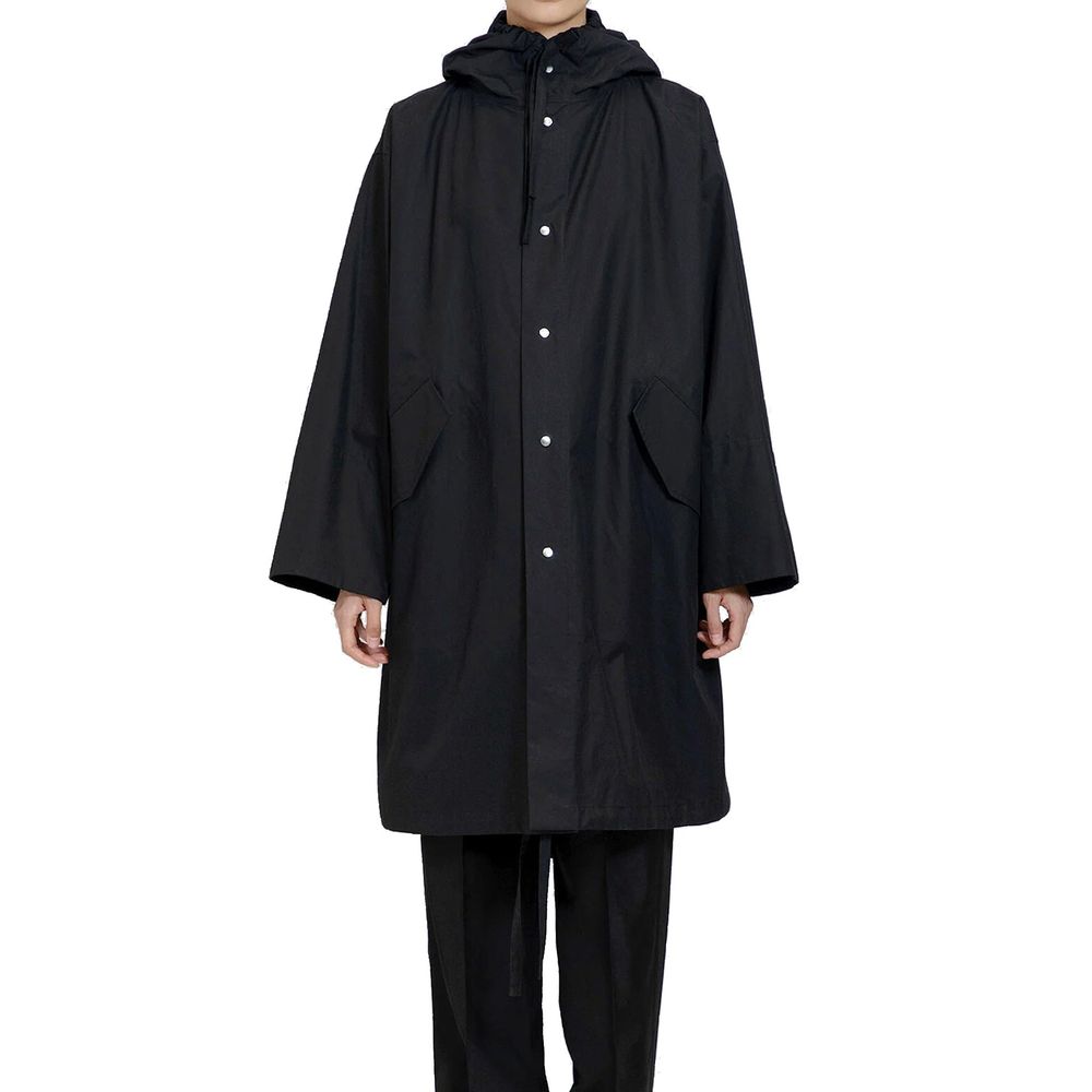 Parka Made in Italy à capuche déperlant noire