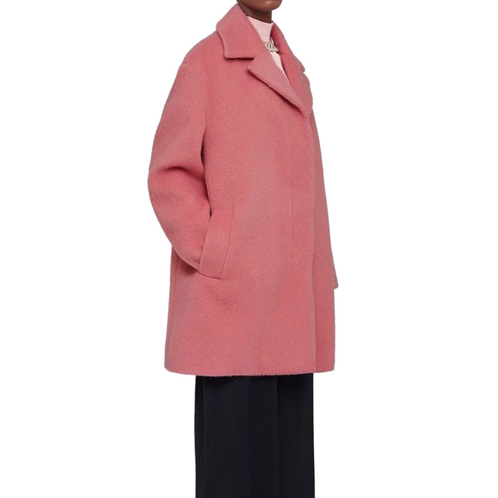 Manteau mohair‑laine Made in Italy gris