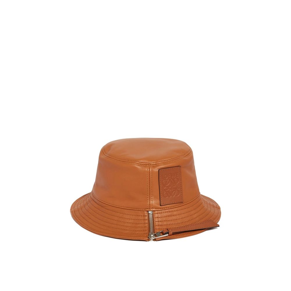 Chapeau en cuir homme marron