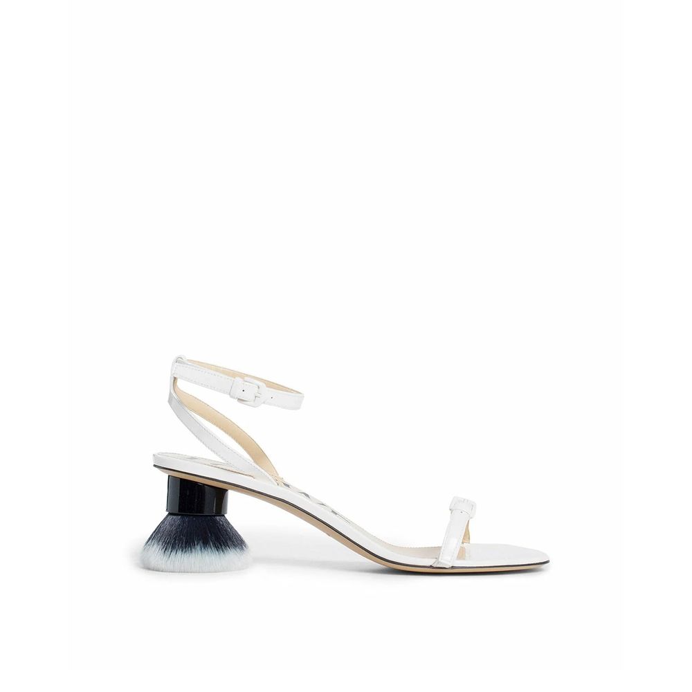 Sandales Petal Brush en cuir noir