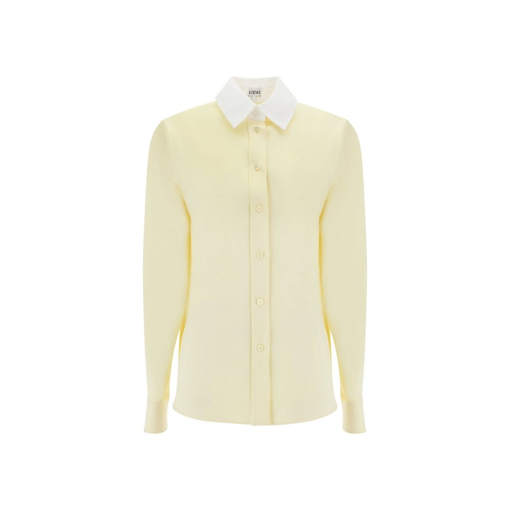 Chemise en soie classique femme crème