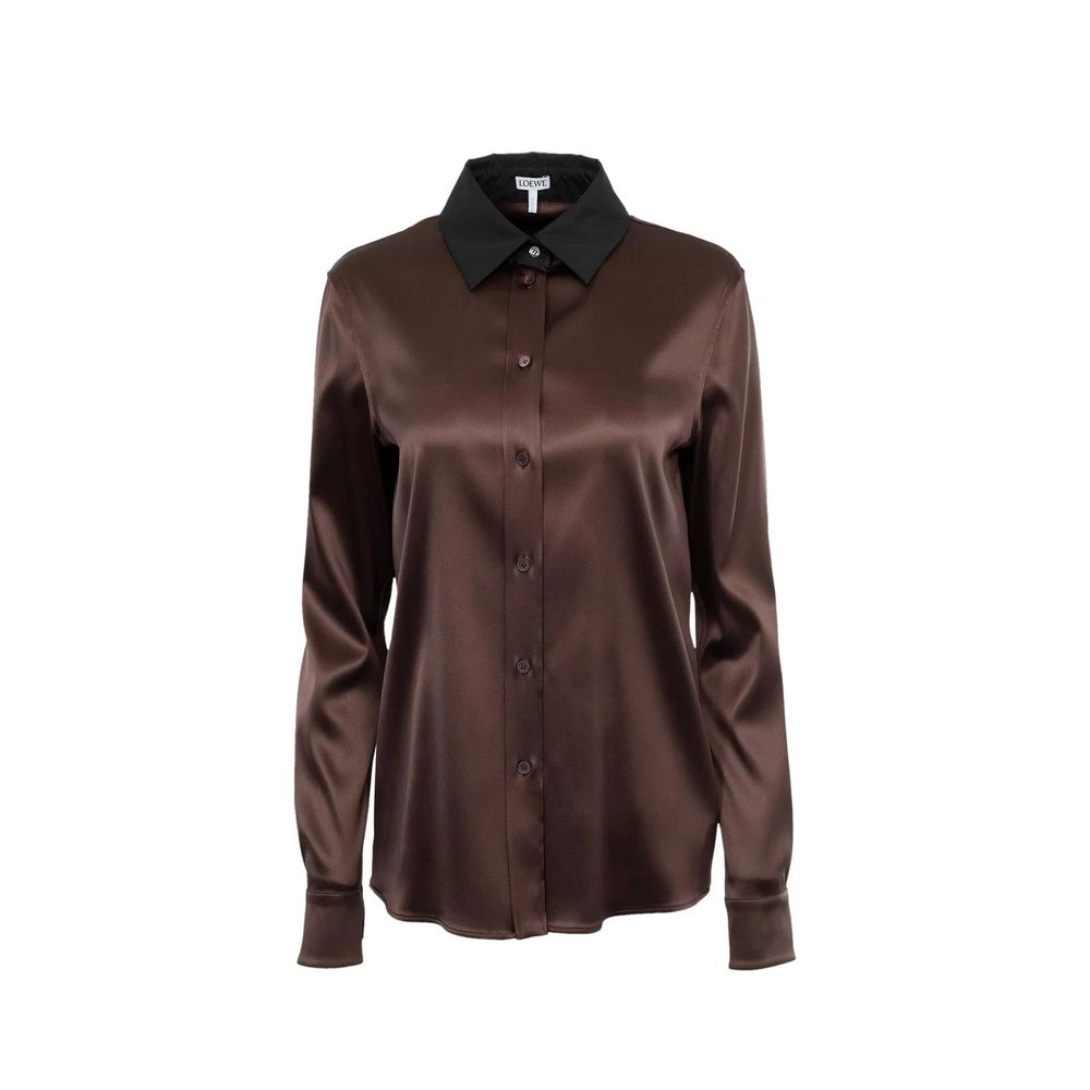 Chemise en soie italienne mauve