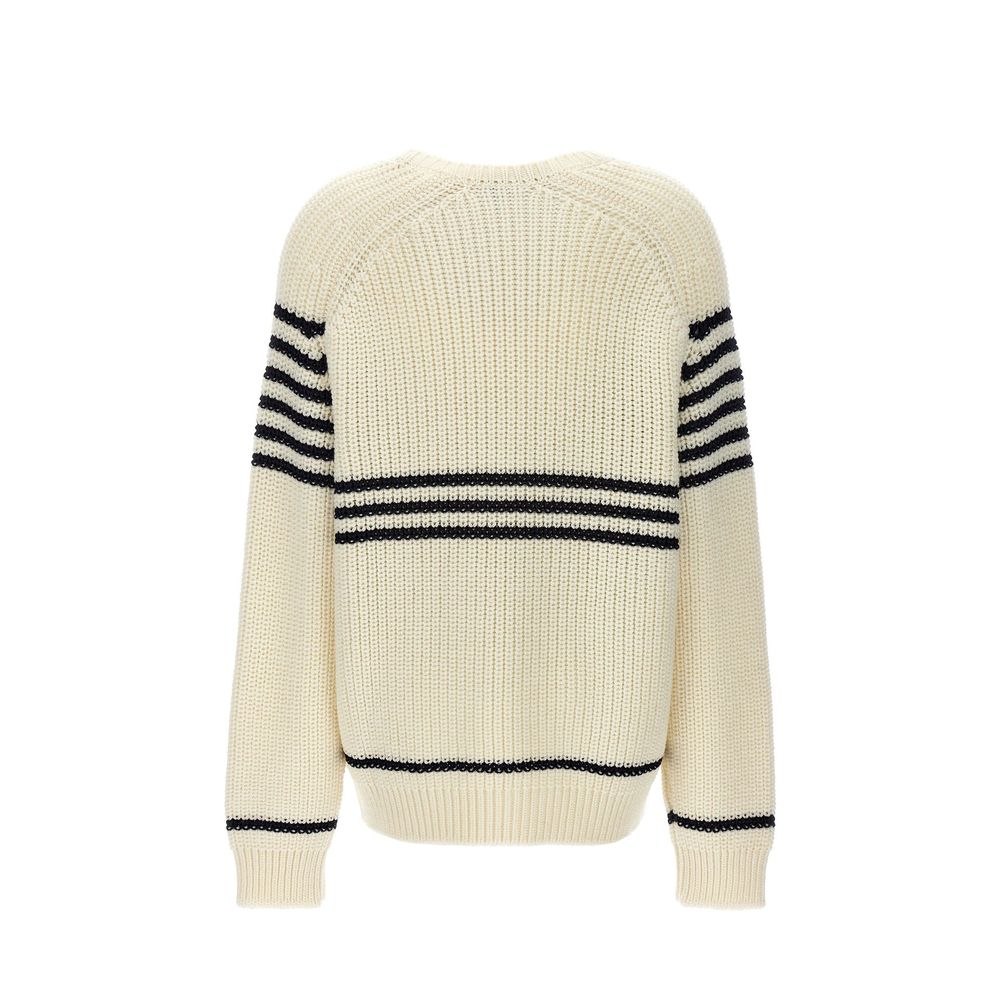 Pull Stripes  en laine rayé gris