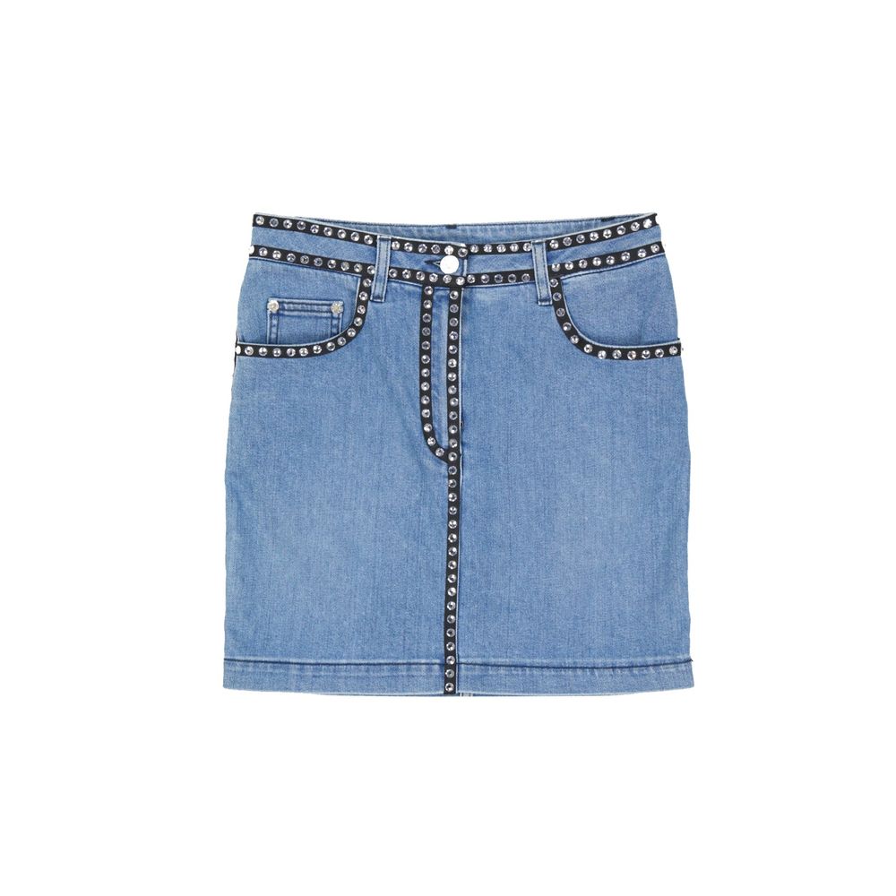 Jupe en denim Femme avec embellissement cristaux bleu