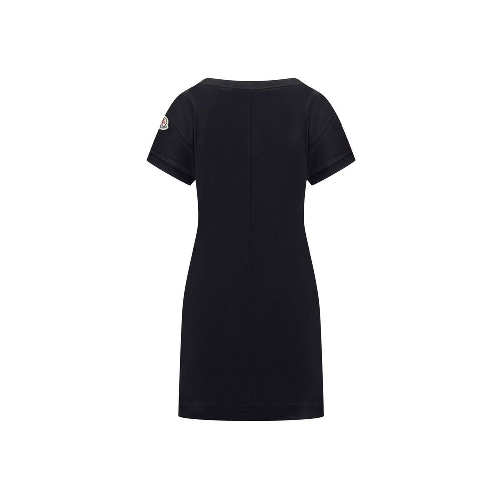 Robe mini femme logo pleine coton noire