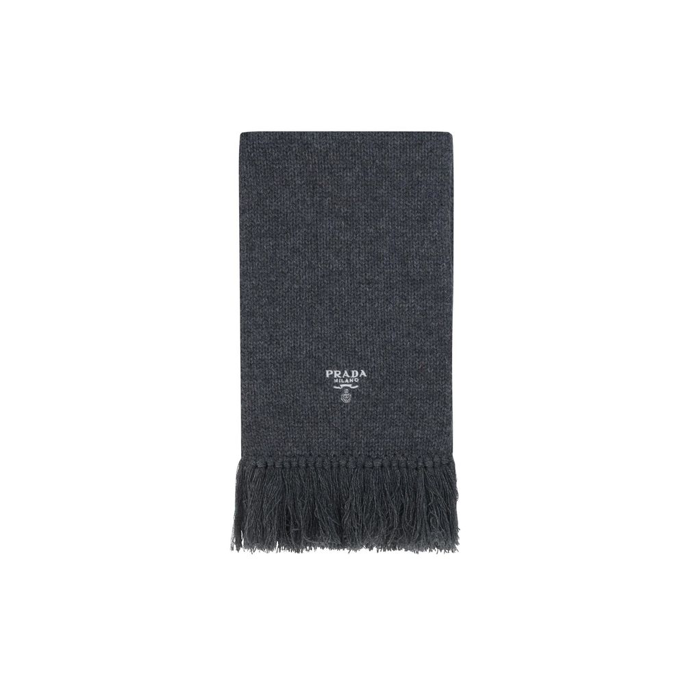 Écharpe Cashmere brodée grise