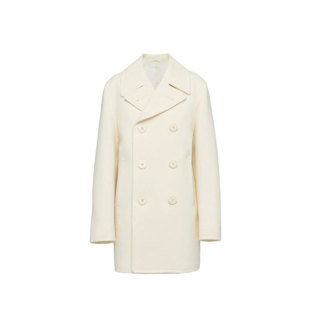 Manteau double bouton laine femme noir