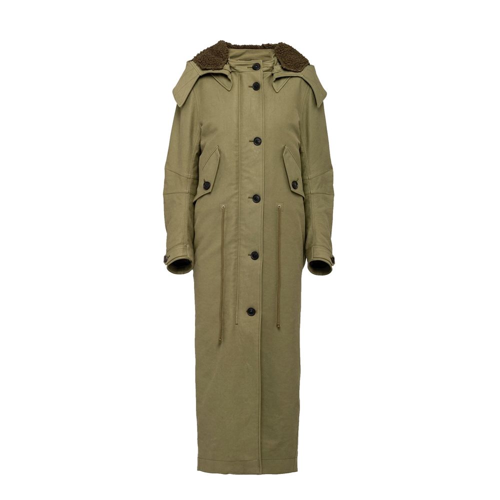 Parka femme à capuche détachable kaki
