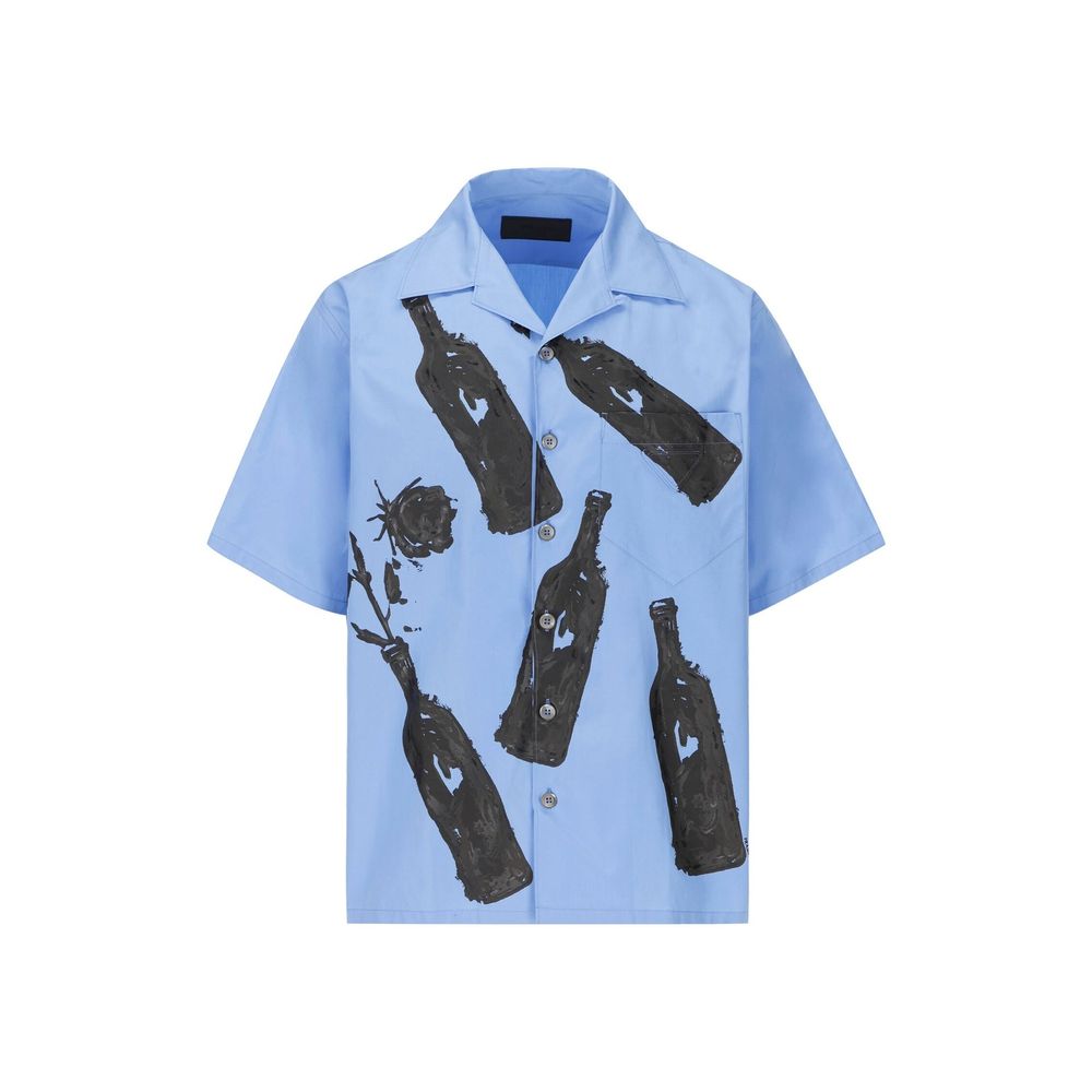 Chemise imprimée italienne hommes bleu