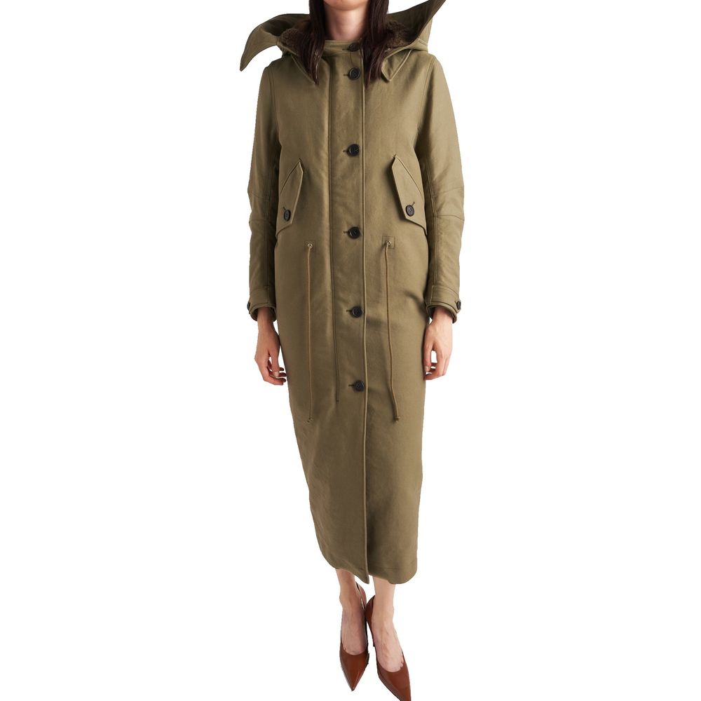 Parka femme à capuche détachable kaki