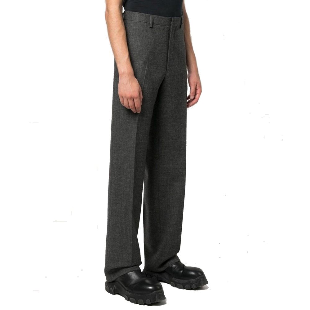 Pantalons en laine vierge hommes noirs