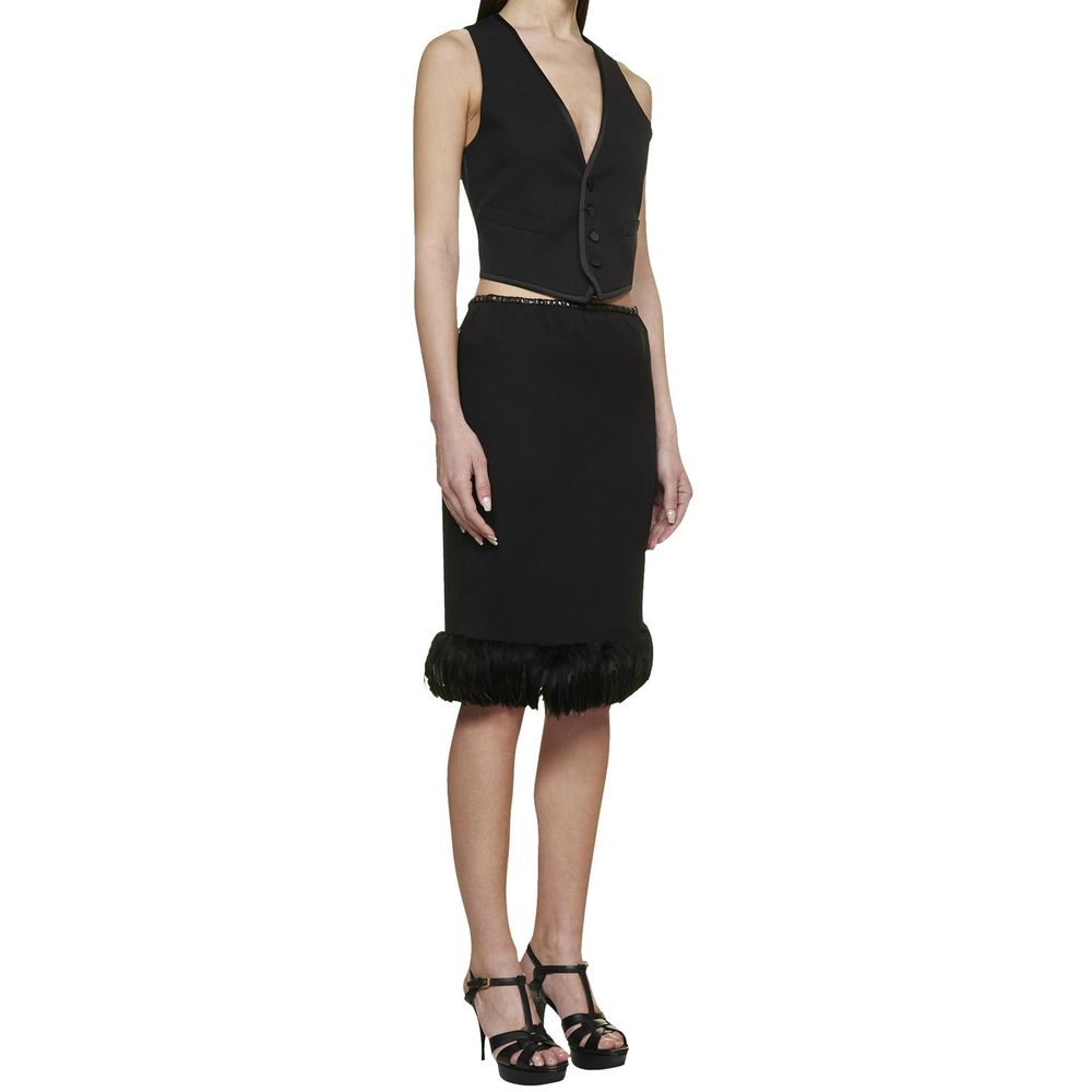 Jupe Saint Laurent en soie noire