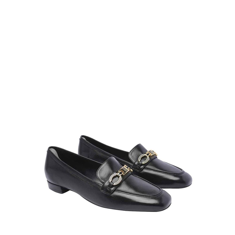 Loafers Signature Square cuir noirs