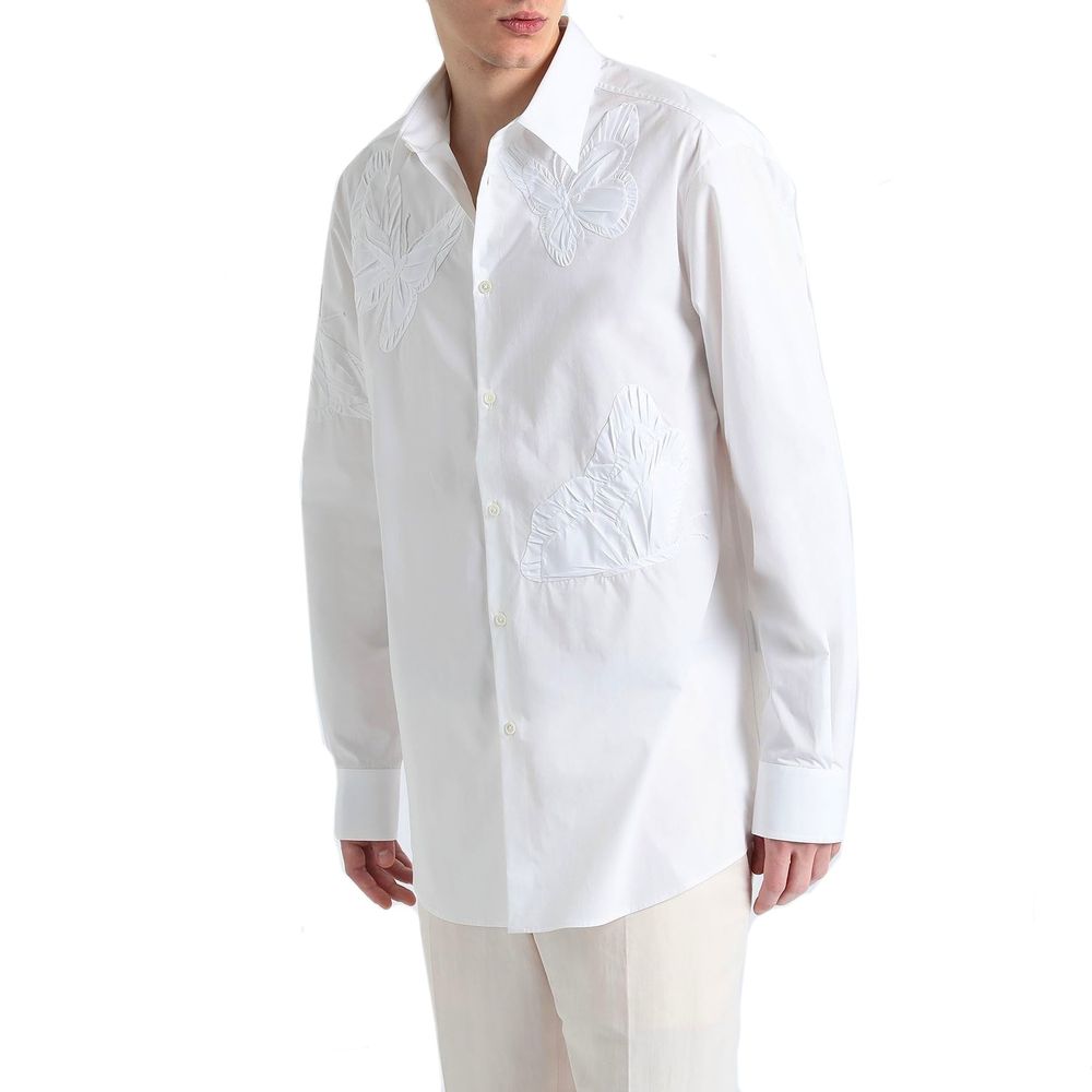 Chemise italienne homme à manches longues blanches
