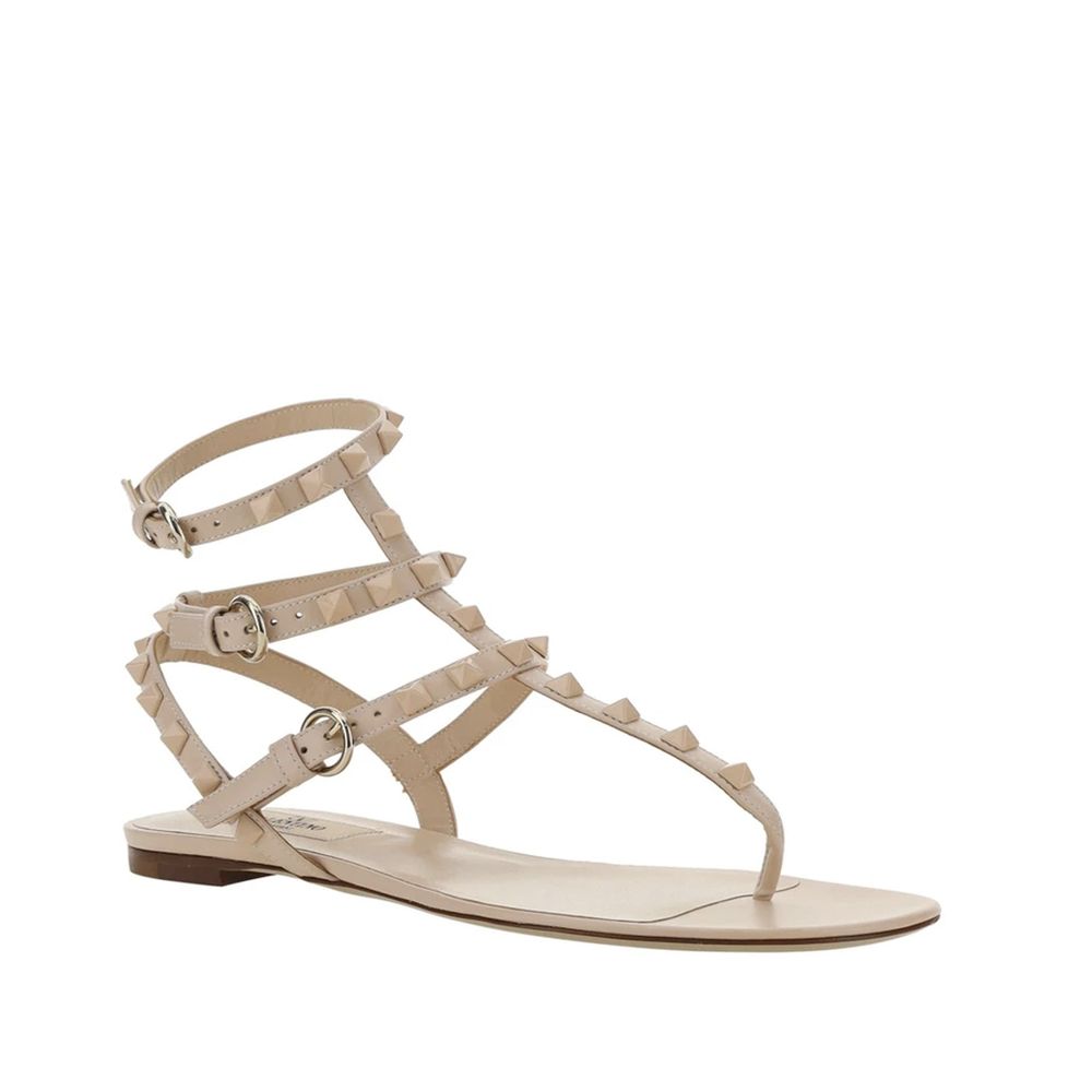 Sandales Rockstud en cuir noires