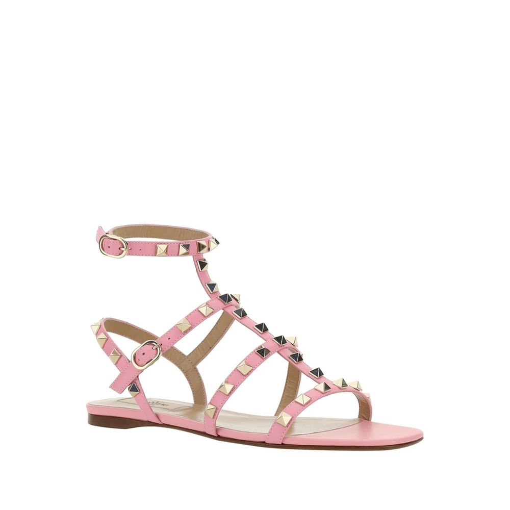 Sandales Rockstud cuir beige