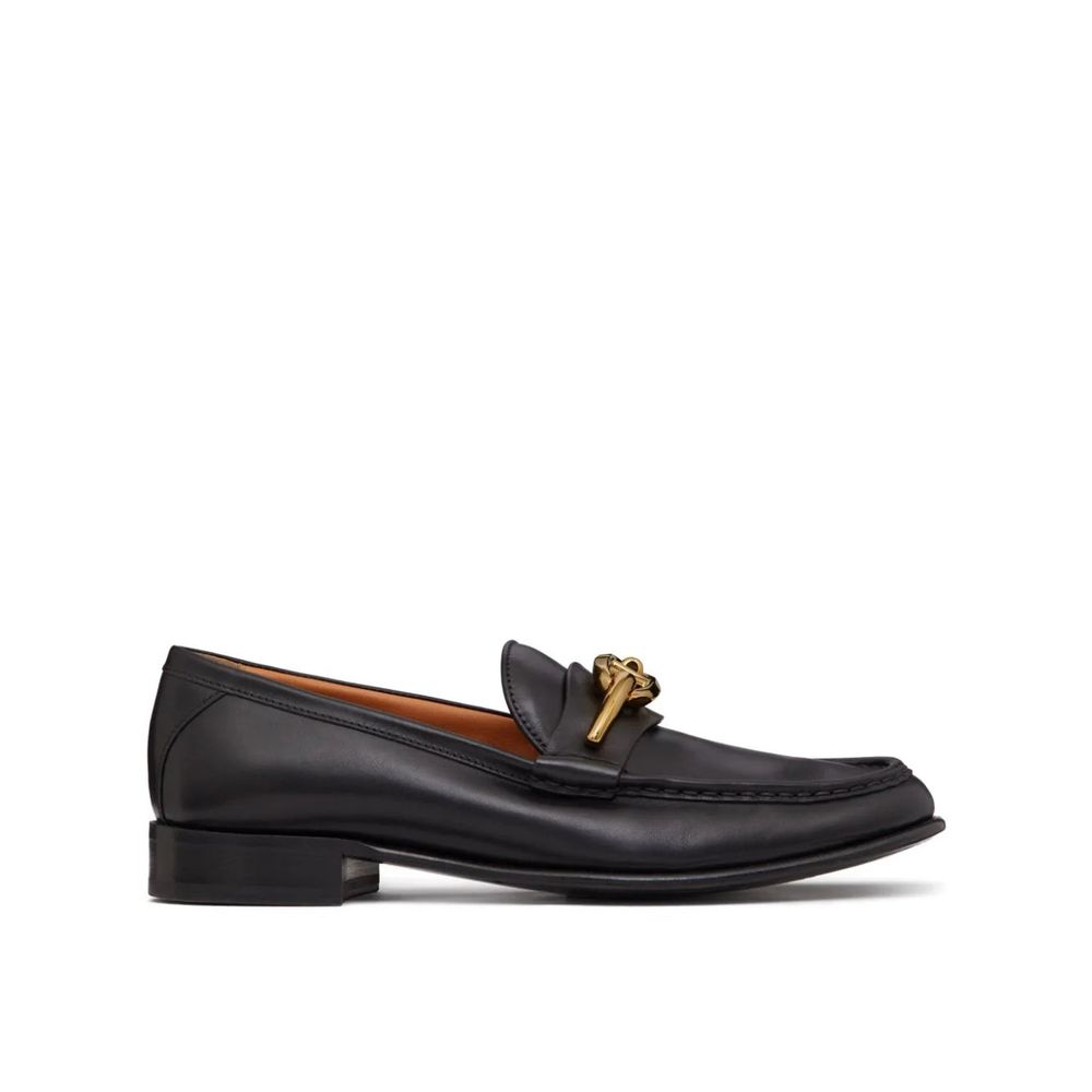 Mocassins V-Logo Moon en cuir noirs