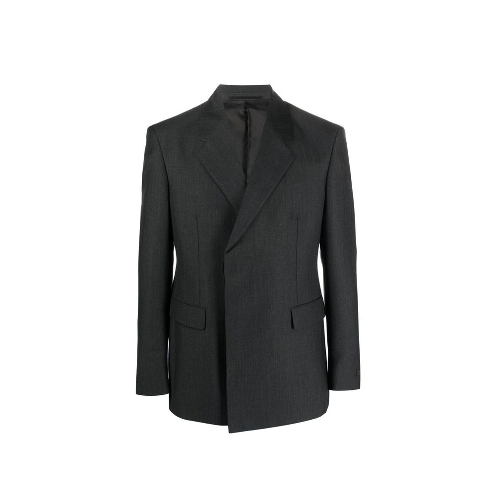 Veste en laine Double-Breasted noire