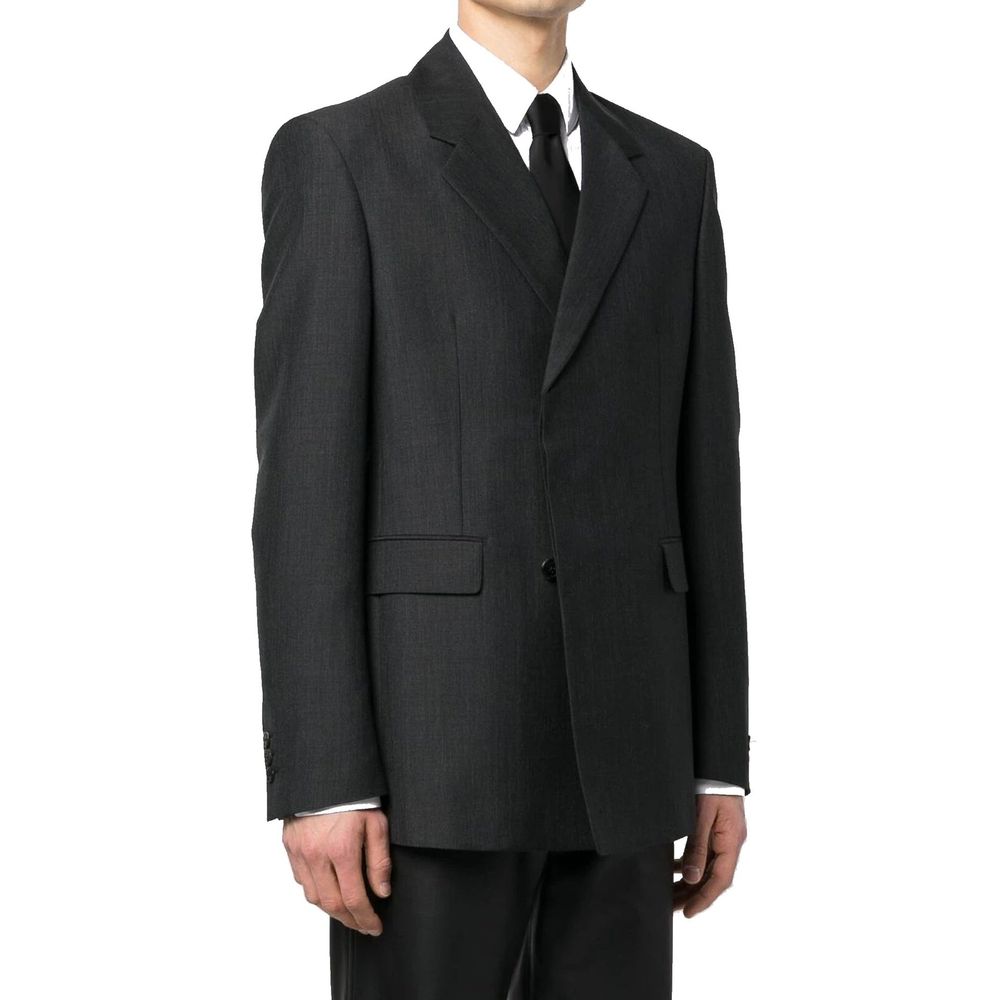 Veste en laine Double-Breasted noire