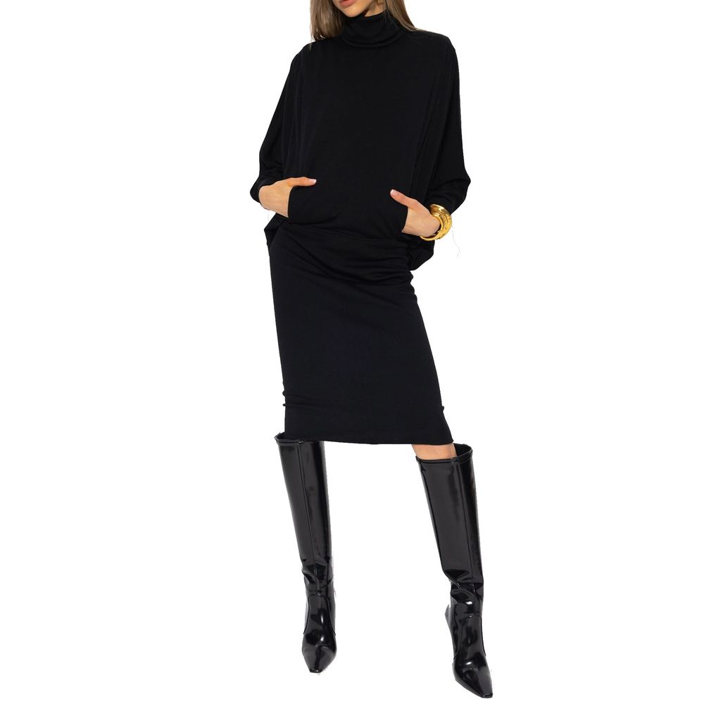 Robe Saint Laurent col montant noire